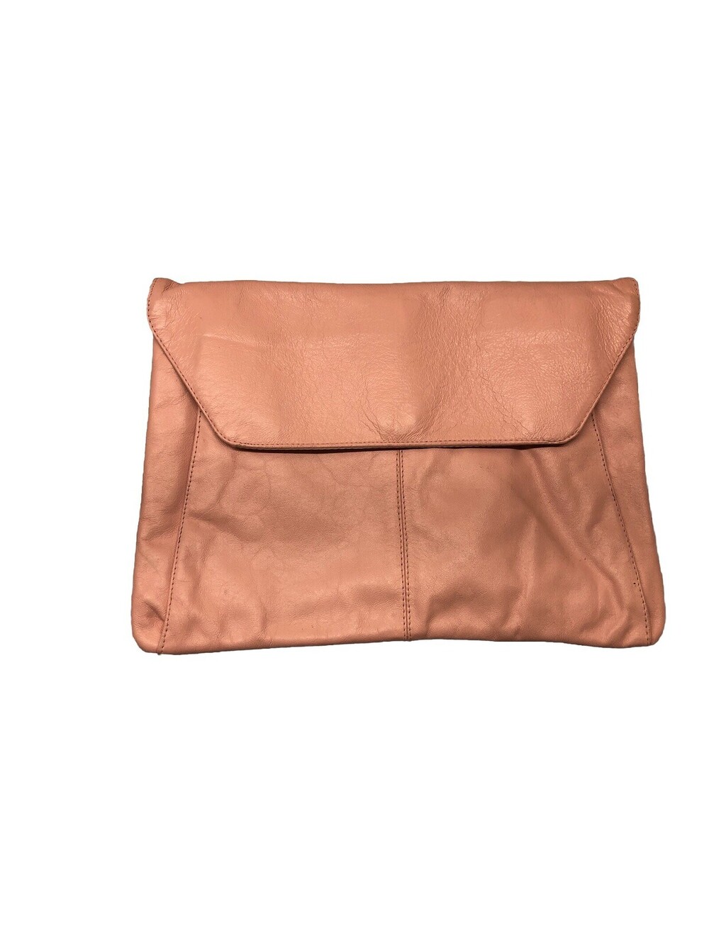 Pink Leather Clutch Purse Envelope Italian Vintage
